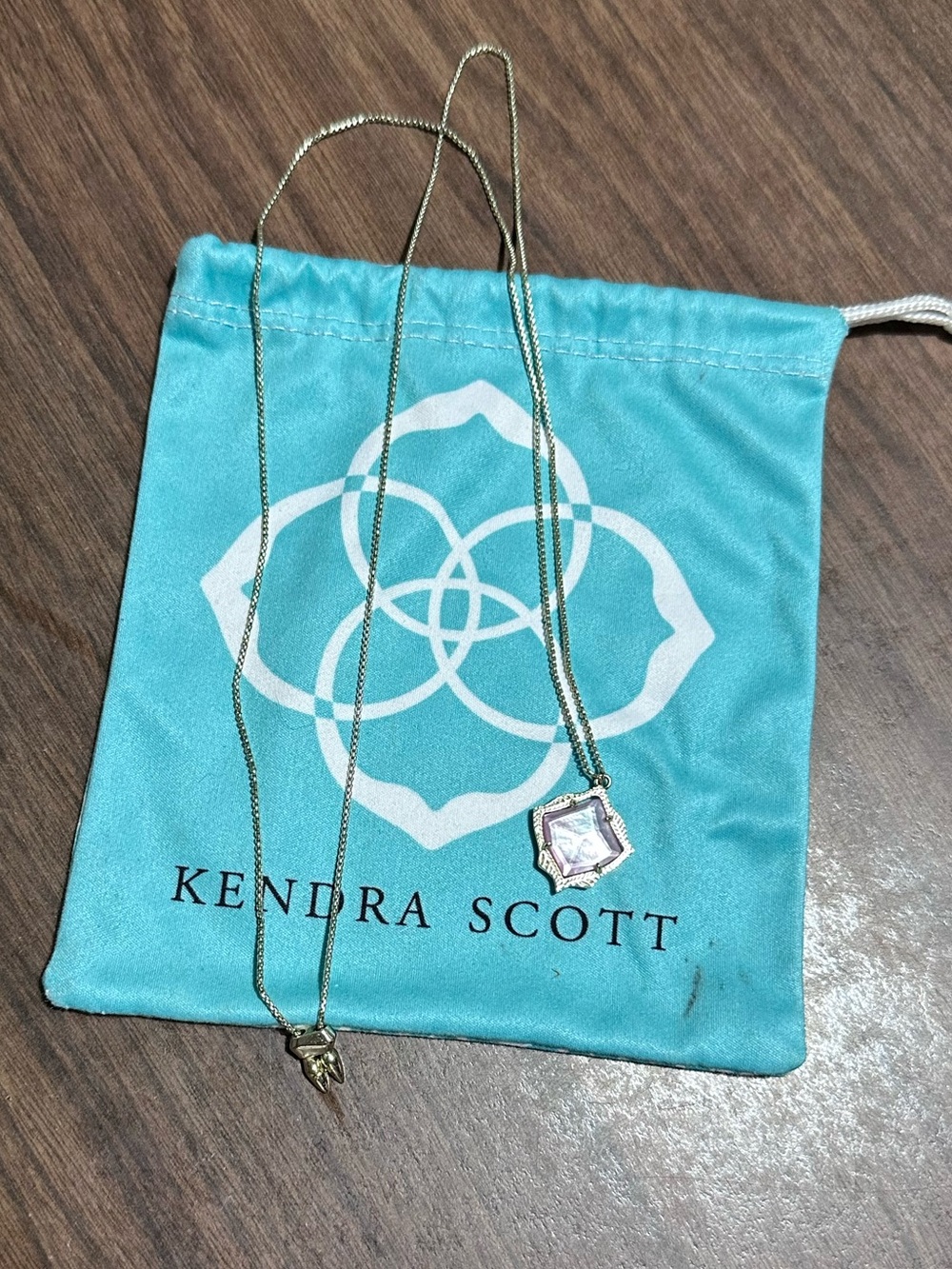 Kendra Scott Gold Pendant Necklace with Pink Stone - Women's Jewelry